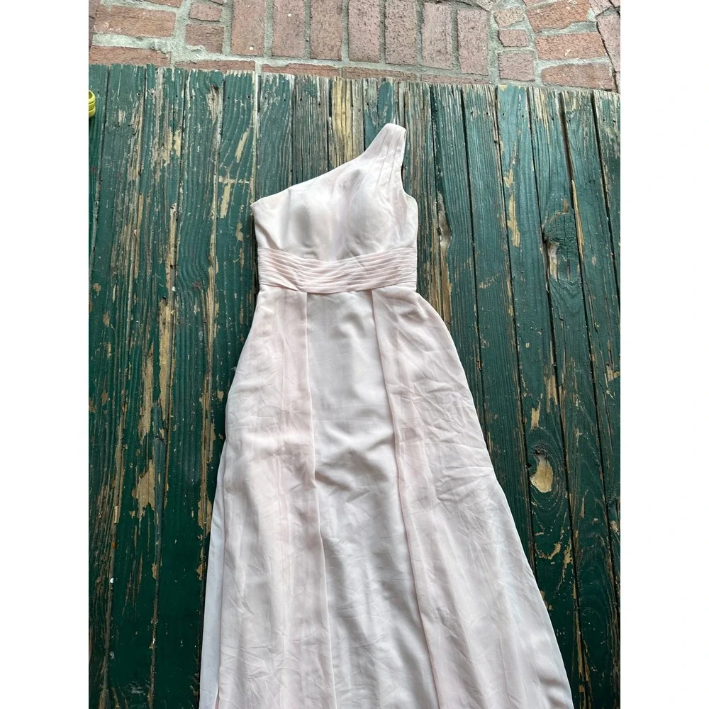 Azazie Blush Pink One Shoulder Chiffon Bridesmaid‎ Formal Dress A4 Gown